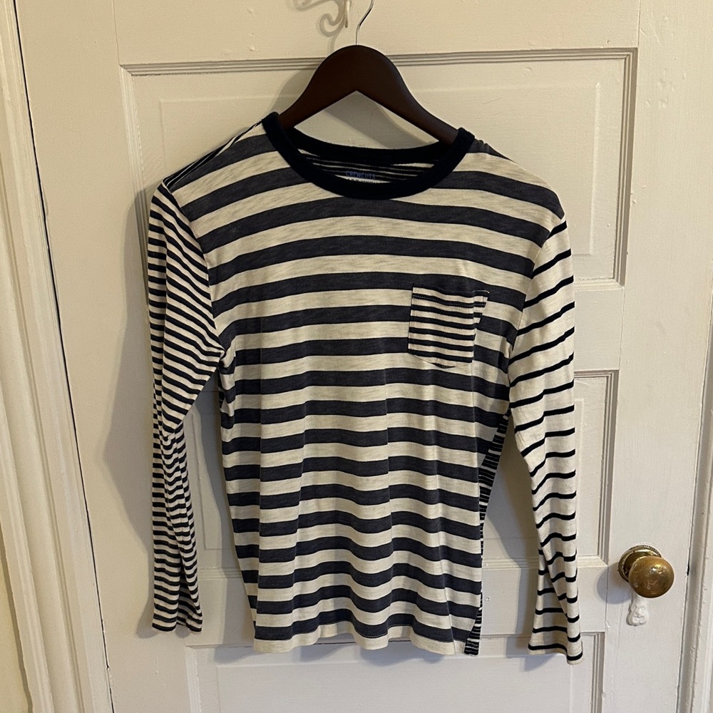 J. Crew Navy and White Striped Long Sleeve Tee